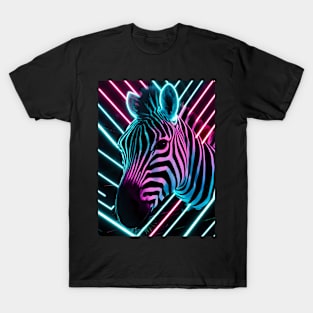 Neon zebra art pattern T-Shirt